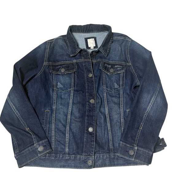 LC Lauren Conrad Blue Jean Jacket Medium-Dark Wash - Picture 1 of 9